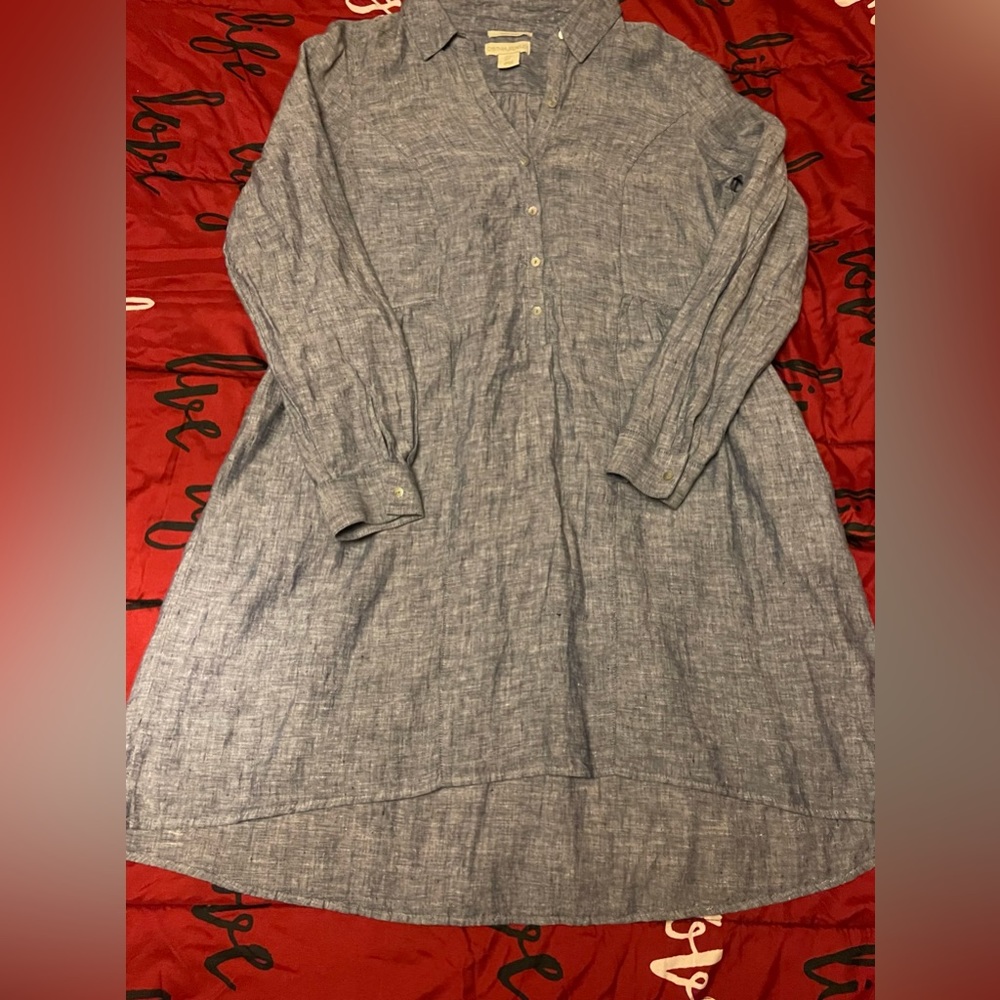 Cynthia Rowley 100% blue linen dress. Size small